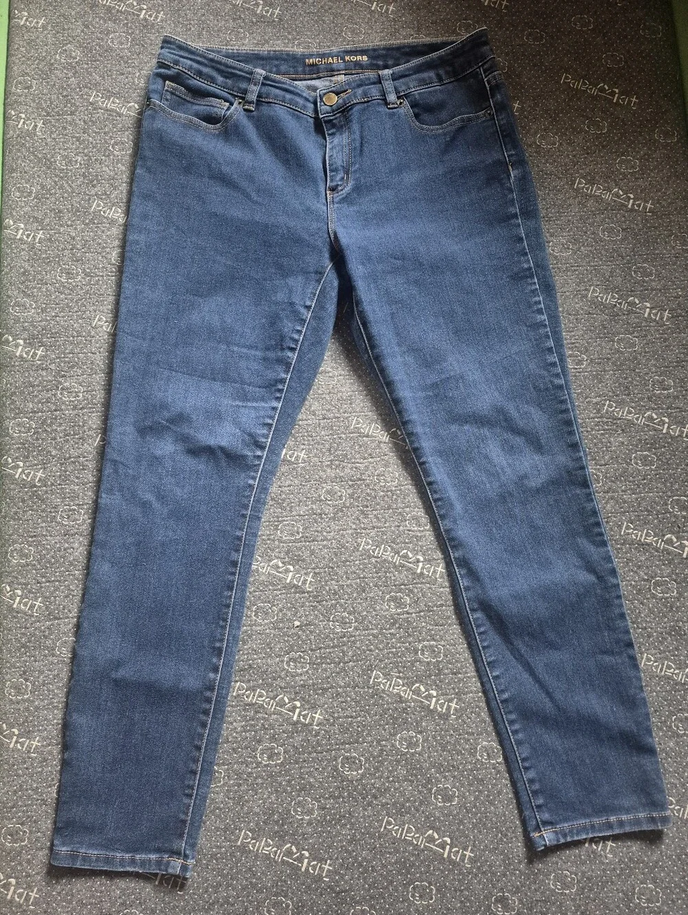 Michael Kors Women’s Jeans Size 10 Blue Denim Skinny Slim Stretch Gold MK Logo